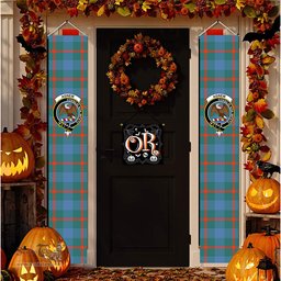 ScotsTee Shop Scottish Agnew Ancient Tartan Front Porch Sign Set, Hanging Banner Set