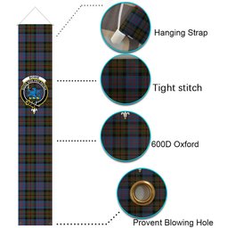 ScotsTee Shop Scottish Bowie Black Tartan Front Porch Sign Set, Hanging Banner Set