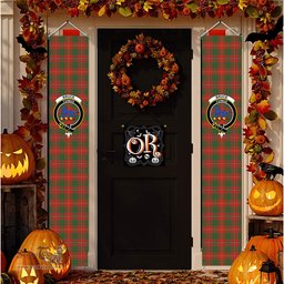ScotsTee Shop Scottish Bruce County Ancient Tartan Front Porch Sign Set, Hanging Banner Set