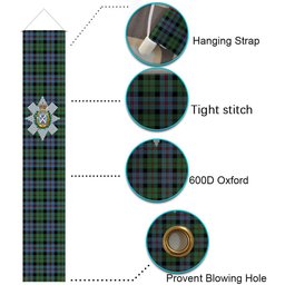ScotsTee Shop Scottish Black Watch Coarse Kilt Ancient Tartan Front Porch Sign Set, Hanging Banner Set