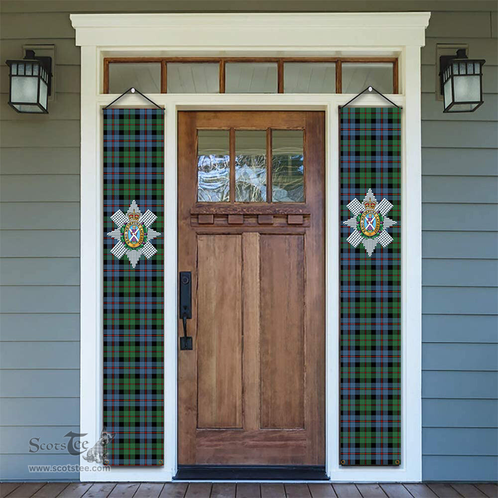 ScotsTee Shop Scottish Black Watch Coarse Kilt Ancient Tartan Front Porch Sign Set, Hanging Banner Set