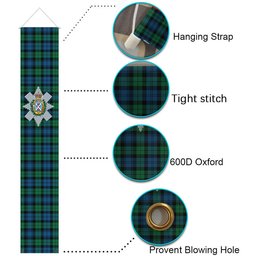 ScotsTee Shop Scottish Black Watch Ancient Tartan Front Porch Sign Set, Hanging Banner Set