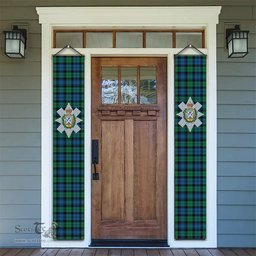 ScotsTee Shop Scottish Black Watch Ancient Tartan Front Porch Sign Set, Hanging Banner Set