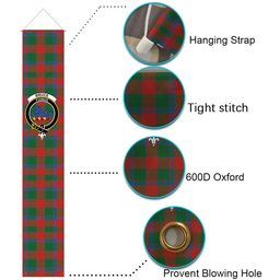 ScotsTee Shop Scottish Bruce Old Ancient Tartan Front Porch Sign Set, Hanging Banner Set