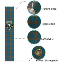 ScotsTee Shop Scottish Buchanan Hunting Ancient Tartan Front Porch Sign Set, Hanging Banner Set