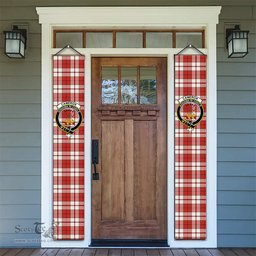 ScotsTee Shop Scottish Cameron Hose Ancient Tartan Front Porch Sign Set, Hanging Banner Set