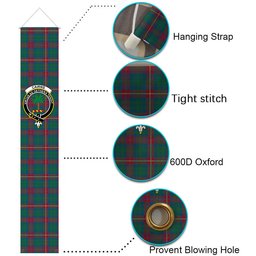 ScotsTee Shop Scottish Cairns of Finavon Ancient Tartan Front Porch Sign Set, Hanging Banner Set