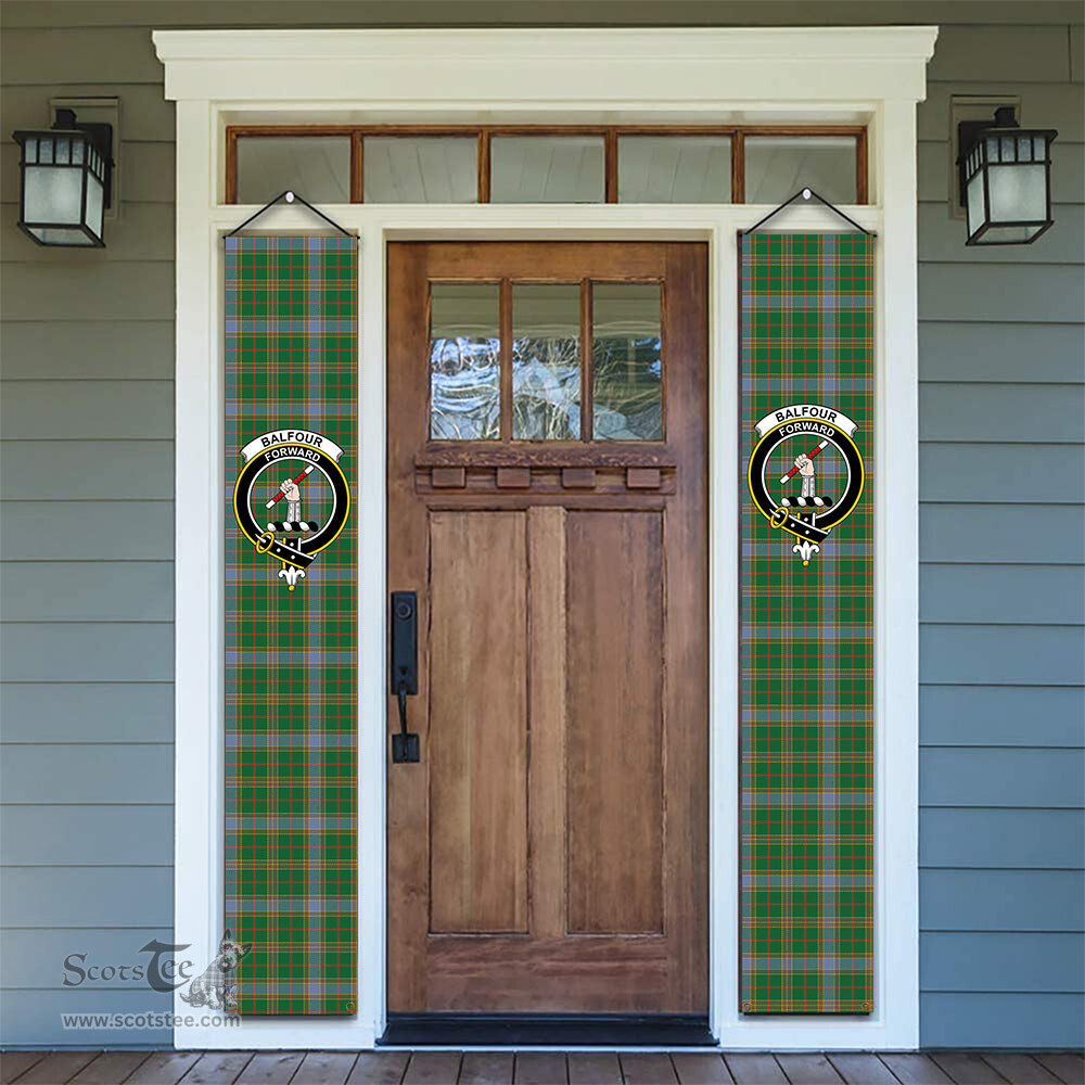 ScotsTee Shop Scottish Balfour Hunting Ancient Tartan Front Porch Sign Set, Hanging Banner Set