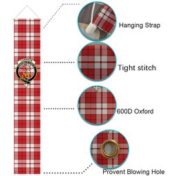 ScotsTee Shop Scottish Cameron Hose Modern Tartan Front Porch Sign Set, Hanging Banner Set