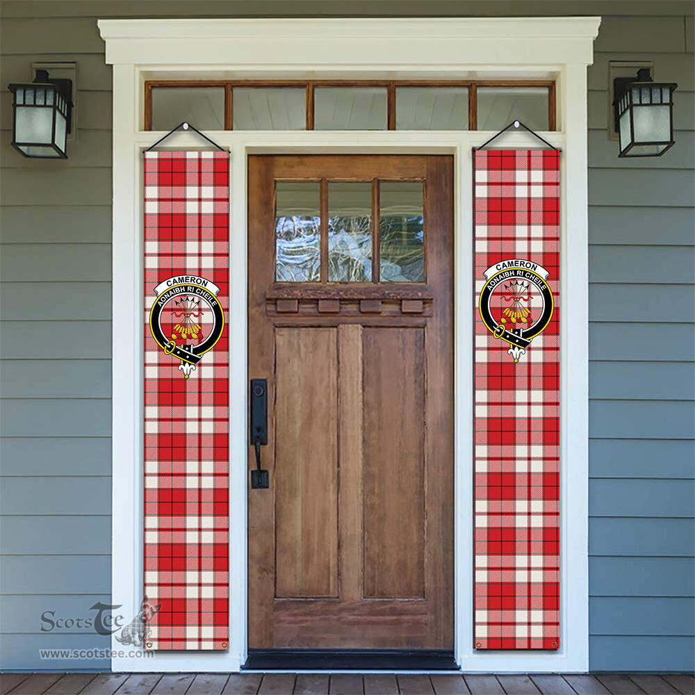 ScotsTee Shop Scottish Cameron Hose Modern Tartan Front Porch Sign Set, Hanging Banner Set