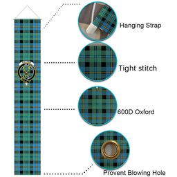 ScotsTee Shop Scottish Calder Ancient Tartan Front Porch Sign Set, Hanging Banner Set