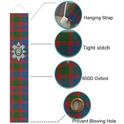 ScotsTee Shop Scottish Black Watch Pipe Band Ancient Tartan Front Porch Sign Set, Hanging Banner Set