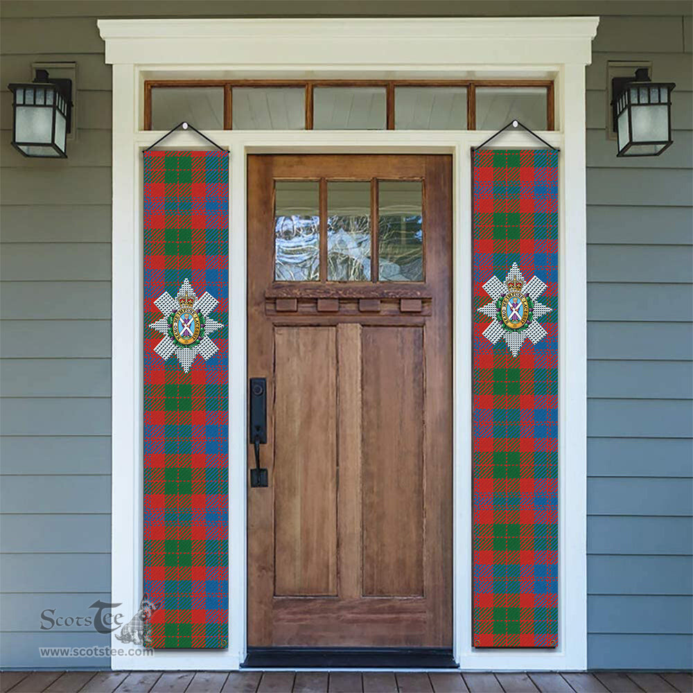 ScotsTee Shop Scottish Black Watch Pipe Band Ancient Tartan Front Porch Sign Set, Hanging Banner Set