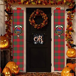 ScotsTee Shop Scottish Bruce New Modern Tartan Front Porch Sign Set, Hanging Banner Set