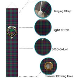 ScotsTee Shop Scottish Cairns of Finavon Modern Tartan Front Porch Sign Set, Hanging Banner Set