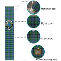 ScotsTee Shop Scottish Bowie Ancient Tartan Front Porch Sign Set, Hanging Banner Set
