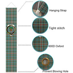 ScotsTee Shop Scottish Bisset Ancient Tartan Front Porch Sign Set, Hanging Banner Set