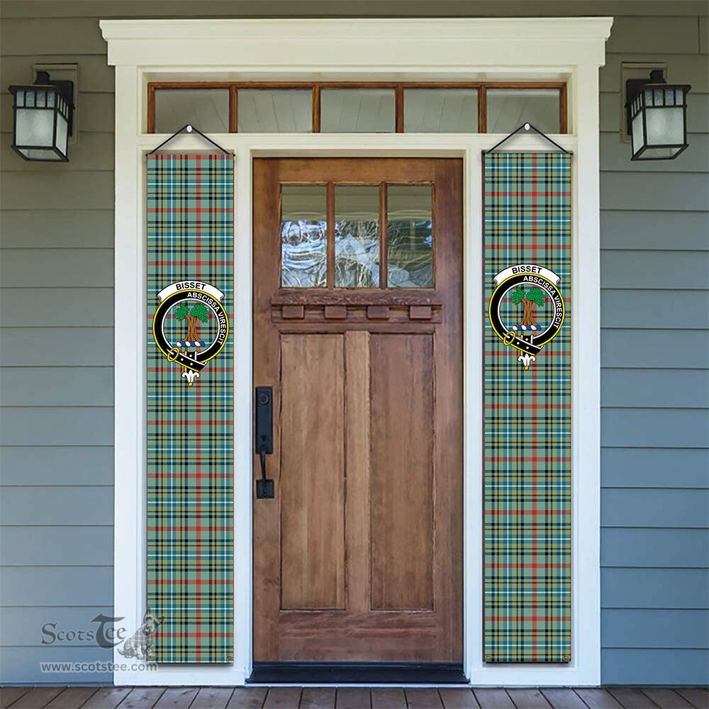 ScotsTee Shop Scottish Bisset Ancient Tartan Front Porch Sign Set, Hanging Banner Set