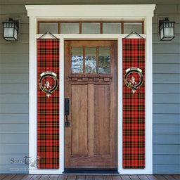 ScotsTee Shop Scottish Brodie Red Ancient Tartan Front Porch Sign Set, Hanging Banner Set