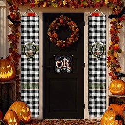 ScotsTee Shop Scottish Burns Check Ancient Tartan Front Porch Sign Set, Hanging Banner Set