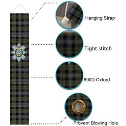 ScotsTee Shop Scottish Black Watch Large Sett Ancient Tartan Front Porch Sign Set, Hanging Banner Set