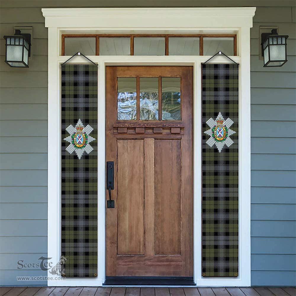 ScotsTee Shop Scottish Black Watch Large Sett Ancient Tartan Front Porch Sign Set, Hanging Banner Set