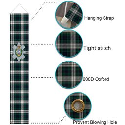 ScotsTee Shop Scottish Black Watch Dress Modern Tartan Front Porch Sign Set, Hanging Banner Set