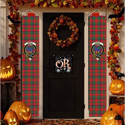 ScotsTee Shop Scottish Bruce Old Modern Tartan Front Porch Sign Set, Hanging Banner Set