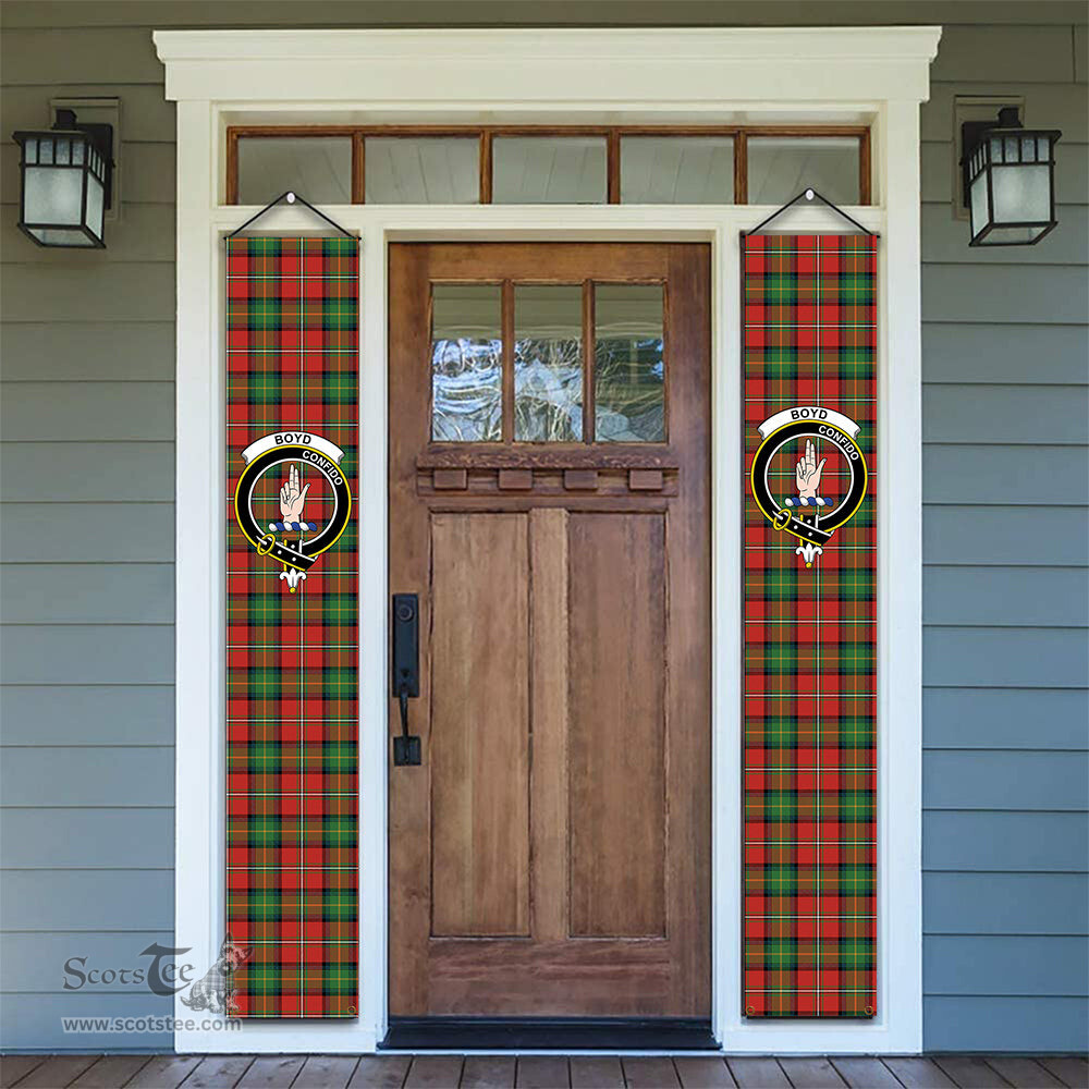ScotsTee Shop Scottish Boyd Ancient Tartan Front Porch Sign Set, Hanging Banner Set