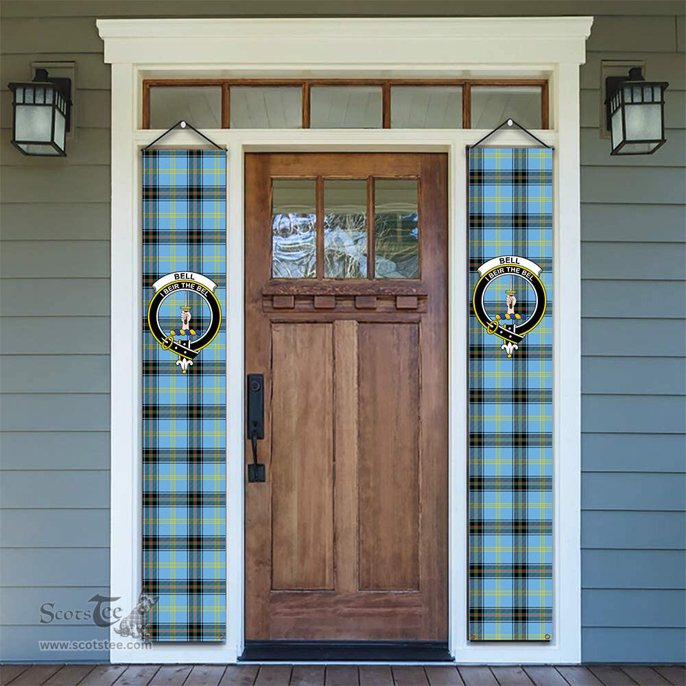 ScotsTee Shop Scottish Bell of the Borders Modern Tartan Front Porch Sign Set, Hanging Banner Set