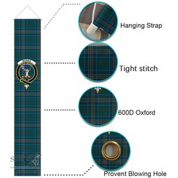 ScotsTee Shop Scottish Burns of California Modern Tartan Front Porch Sign Set, Hanging Banner Set