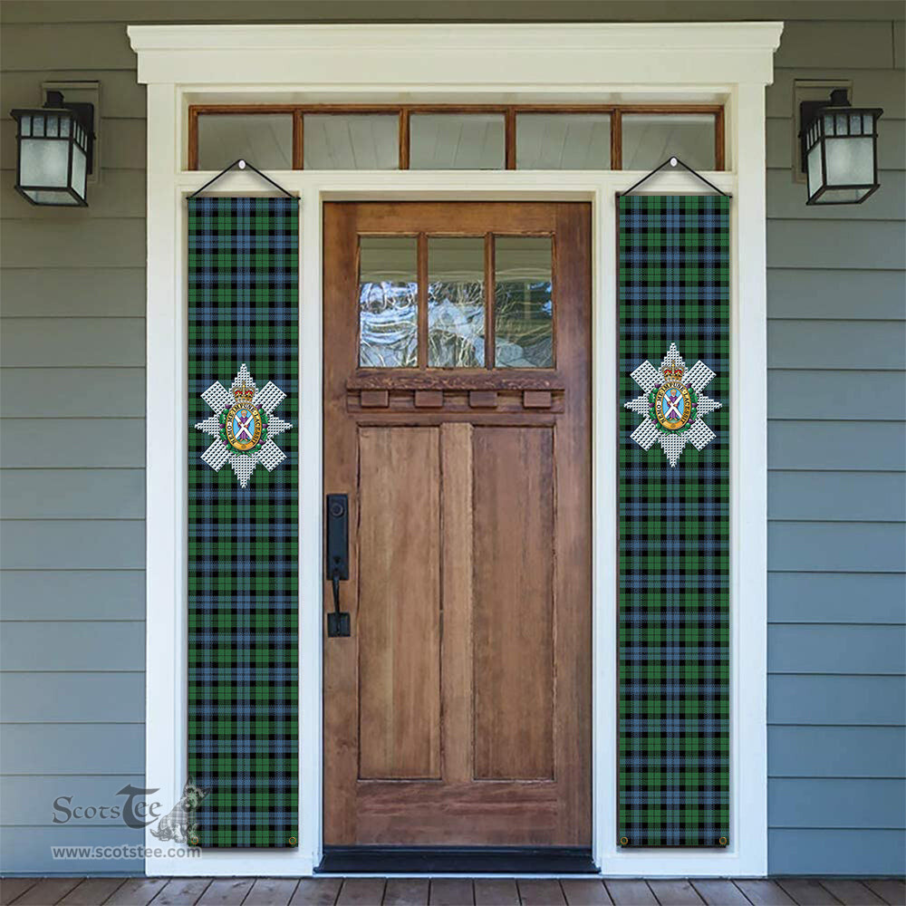 ScotsTee Shop Scottish Black Watch #3 Ancient Tartan Front Porch Sign Set, Hanging Banner Set