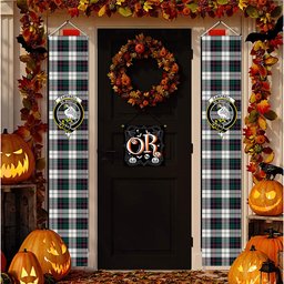 ScotsTee Shop Scottish Campbell of Cawdor Dress Modern Tartan Front Porch Sign Set, Hanging Banner Set