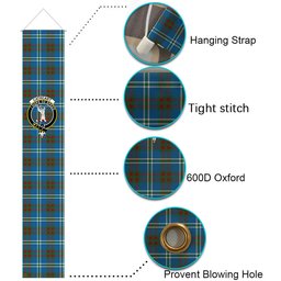 ScotsTee Shop Scottish Cathcart Ancient Tartan Front Porch Sign Set, Hanging Banner Set