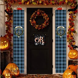 ScotsTee Shop Scottish Clark (Clergy) Ancient Clan Tartan Front Porch Sign Set, Hanging Banner Set