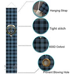 ScotsTee Shop Scottish Clark (Clergy) Ancient Clan Tartan Front Porch Sign Set, Hanging Banner Set