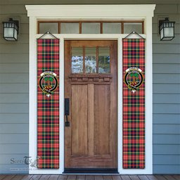 ScotsTee Shop Scottish Christie Modern Tartan Front Porch Sign Set, Hanging Banner Set