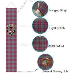 ScotsTee Shop Scottish Crawford Ancient Tartan Front Porch Sign Set, Hanging Banner Set