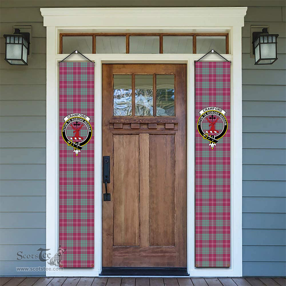 ScotsTee Shop Scottish Crawford Ancient Tartan Front Porch Sign Set, Hanging Banner Set