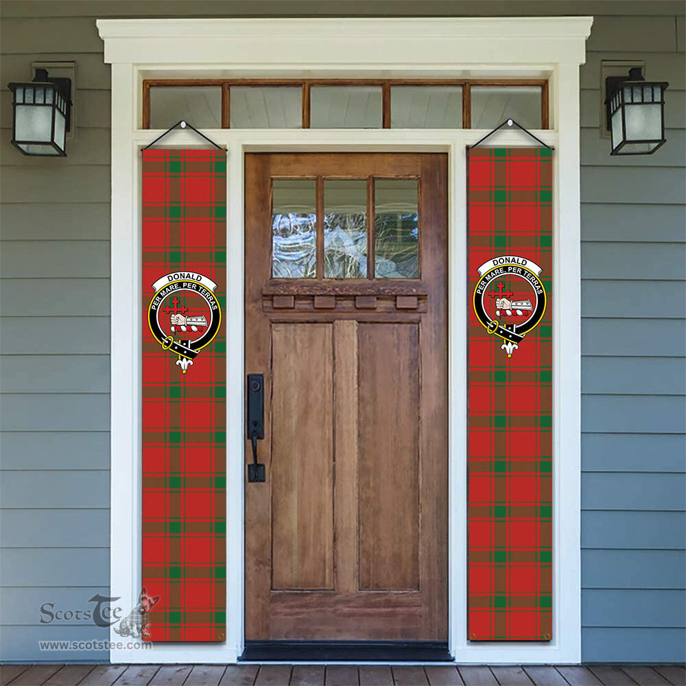 ScotsTee Shop Scottish Donald of Sleat Ancient Tartan Front Porch Sign Set, Hanging Banner Set