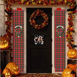 ScotsTee Shop Scottish Dalzell SC Tartan Front Porch Sign Set, Hanging Banner Set