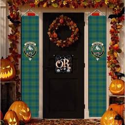 ScotsTee Shop Scottish Cranstoun Modern Tartan Front Porch Sign Set, Hanging Banner Set