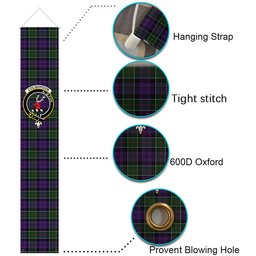 ScotsTee Shop Scottish Colquhoun 3 Tartan Front Porch Sign Set, Hanging Banner Set