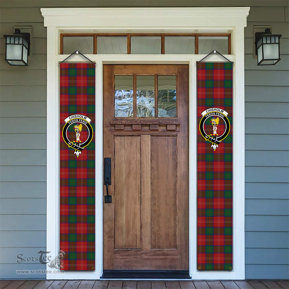 ScotsTee Shop Scottish Chisholm 1842 Tartan Front Porch Sign Set, Hanging Banner Set