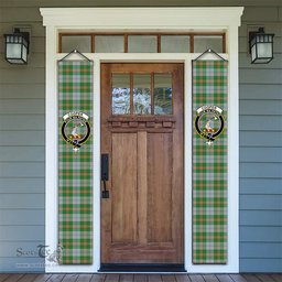 ScotsTee Shop Scottish Cooper Dress Dalgleish 2 Tartan Front Porch Sign Set, Hanging Banner Set