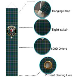 ScotsTee Shop Scottish Cockburn Modern Tartan Front Porch Sign Set, Hanging Banner Set