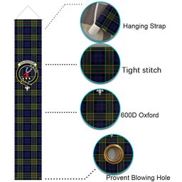 ScotsTee Shop Scottish Colquhoun Modern Tartan Front Porch Sign Set, Hanging Banner Set