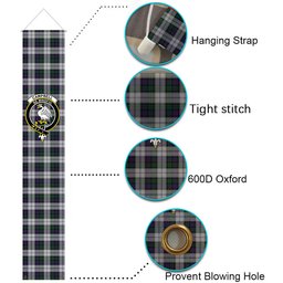 ScotsTee Shop Scottish Campbell of Cawdor Dress Tartan Front Porch Sign Set, Hanging Banner Set