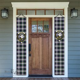 ScotsTee Shop Scottish Campbell of Cawdor Dress Tartan Front Porch Sign Set, Hanging Banner Set