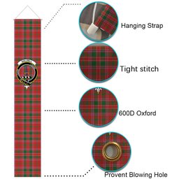 ScotsTee Shop Scottish Dalzell Ancient Tartan Front Porch Sign Set, Hanging Banner Set